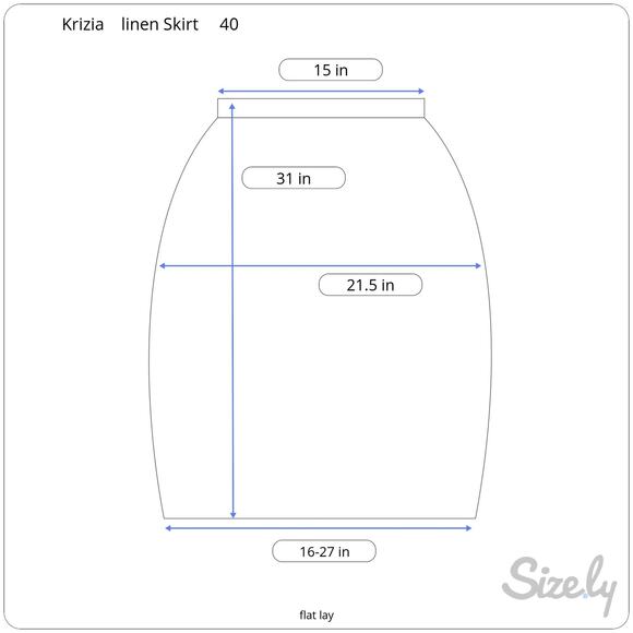 Krizia Vintage Y2K  Midi Skirt Linen Brown Floral Elastic Bubble Hem Size 40 - Picture 10 of 10